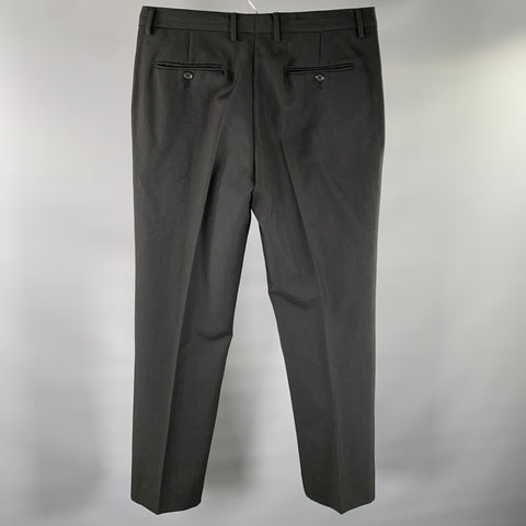 CALVIN KLEIN COLLECTION Size 33 Black Wool Mohair Zip Fly Dress Pants