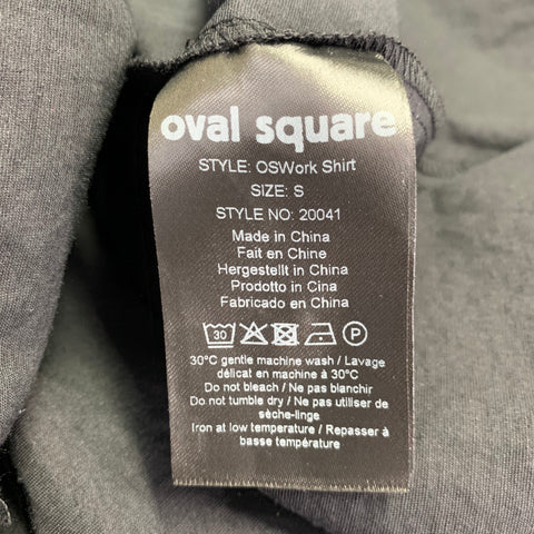 OVAL SQUARE Size S OSWork Shirt Black Cotton Blend One Pocket Casual Top