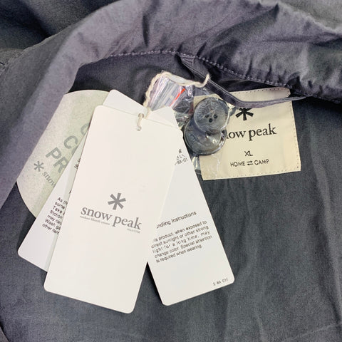 SNOW PEAK Size XL Grey Charcoal Dyed Cotton Oversized Button Up Coat