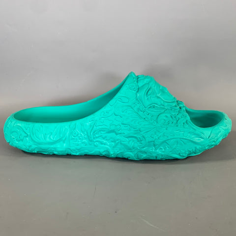 VERSACE Size 9 Green Rubber Slip On Sandals