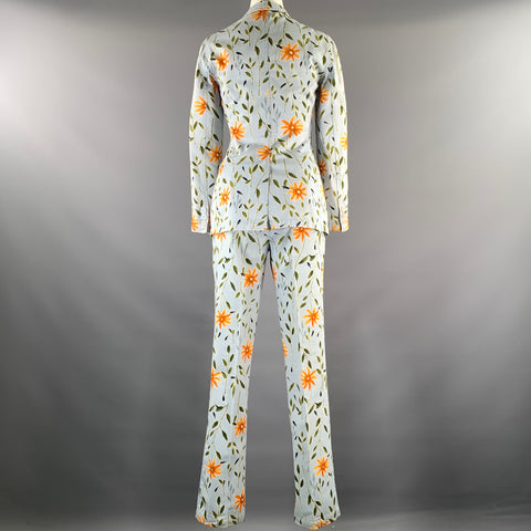 MOSCHINO Size 6 Orange Light Blue Floral Outfits & Sets