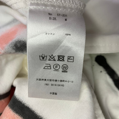 GUERNIKA Size M White Multi Color Graphic Single Breasted Coat