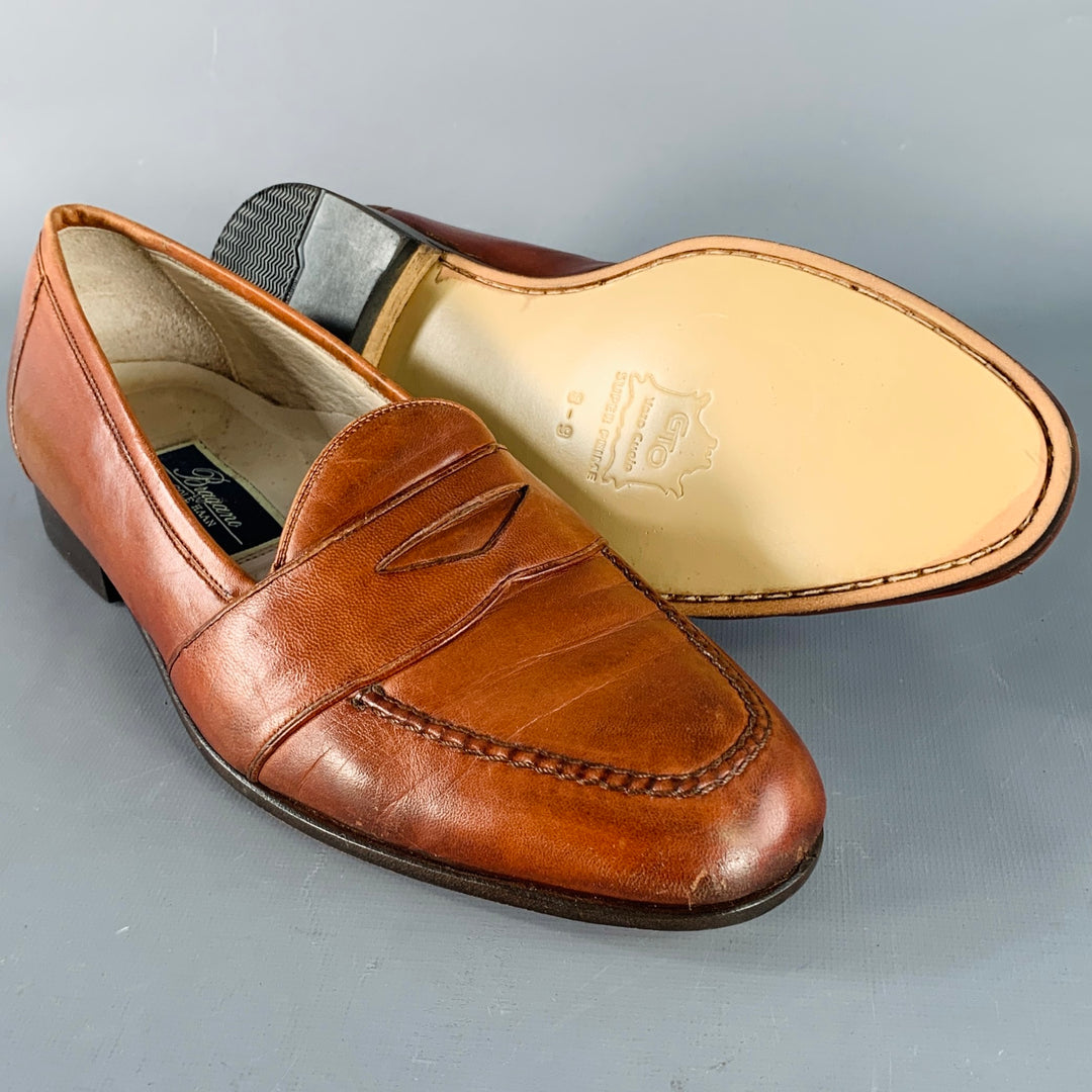COLE HAAN Size 10 Brown Leather Penny Loafers