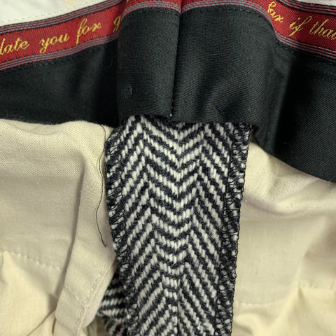 DSQUARED2 Size 36 Black White Herringbone Virgin Wool Flat Front Dress Pants