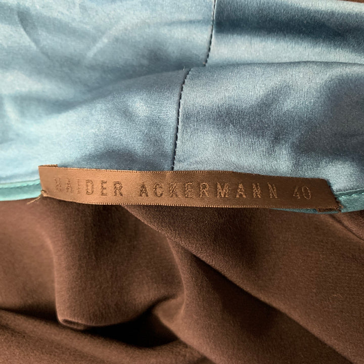 HAIDER ACKERMANN Size M Black Teal Silk Robe