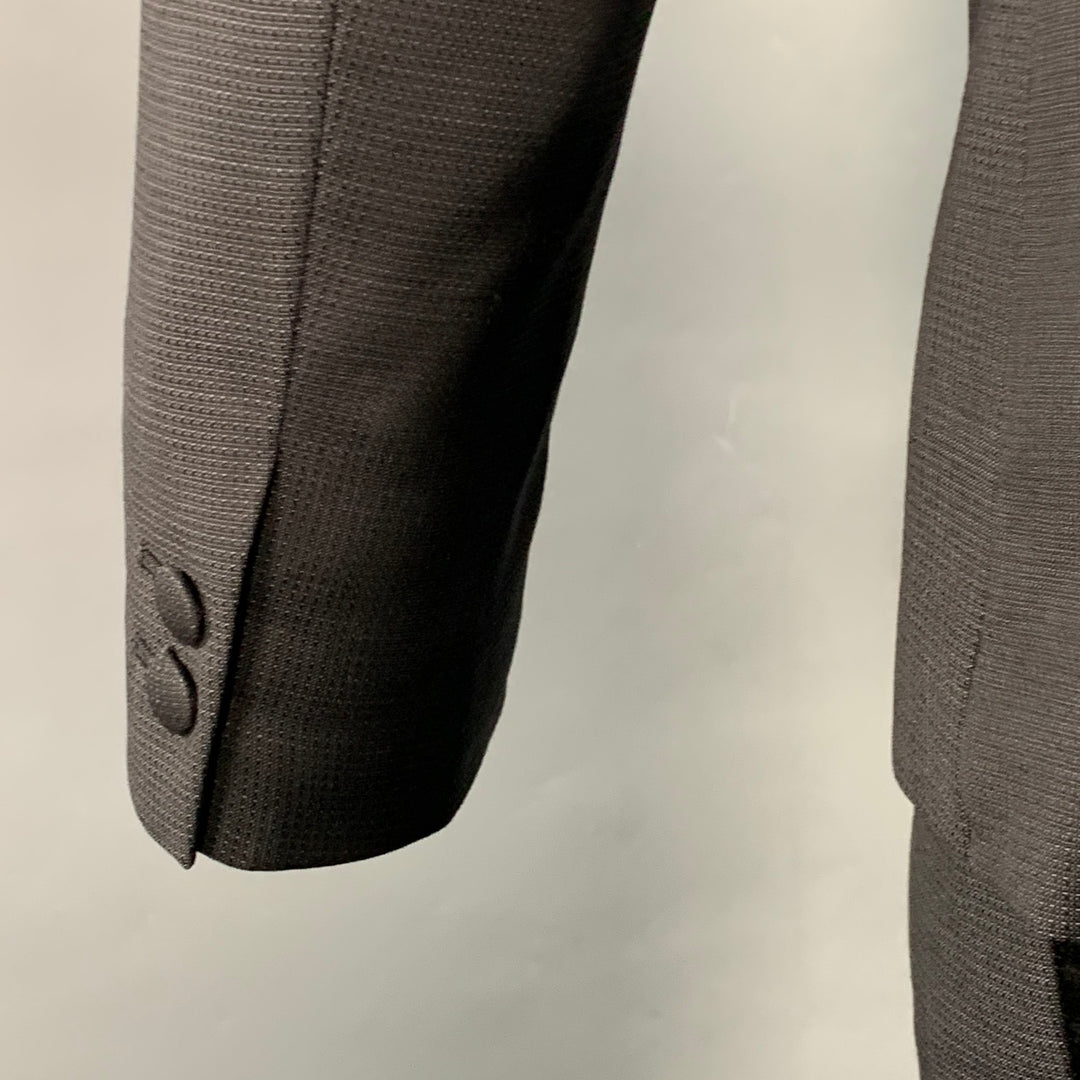 THE KOOPLES Size 38 Black Wool Woven Peak Lapel Tuxedo
