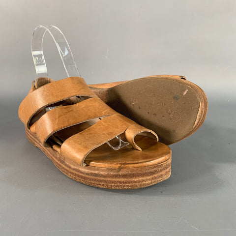 MARSELL Size 7.5 Brown Tan Strappy Flats