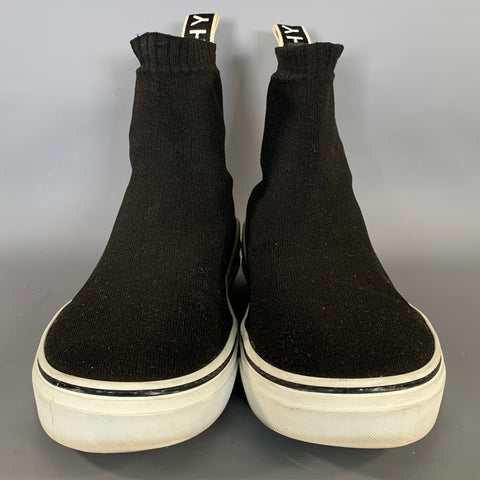 GIVENCHY Size 9 Black White Fabric Pull On Boots
