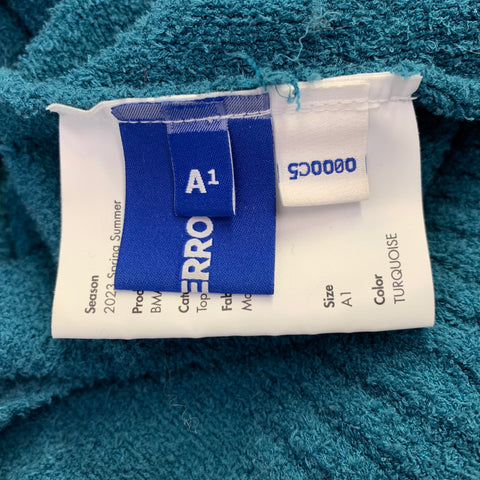 ADER ERROR SS23 Size S Blue White Cut Outs Cotton Blend Terry Oversized Pullover
