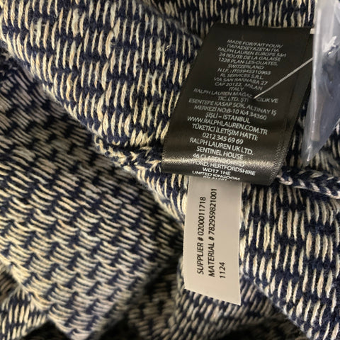 RRL by RALPH LAUREN Size M Blue Beige Abstract Cotton Wool Button Up Cardigan