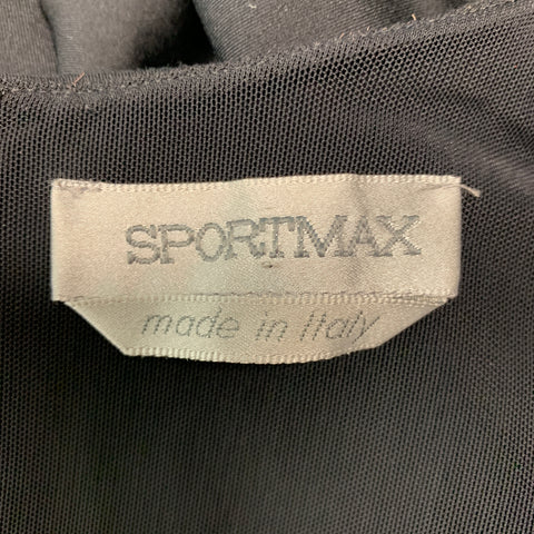 SPORTMAX Size L Black Nylon Eastane Short Sleeve Dress