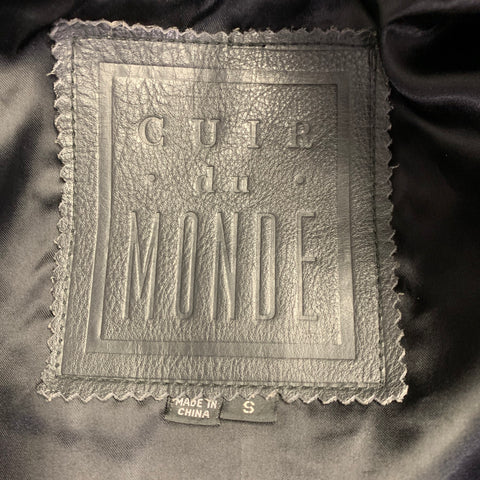 CUIR DU MONDE Size S Black Mixed Fabrics Leather Utility Vest