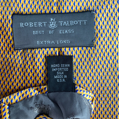 ROBERT TALBOTT Orange Blue Geometric Silk Tie