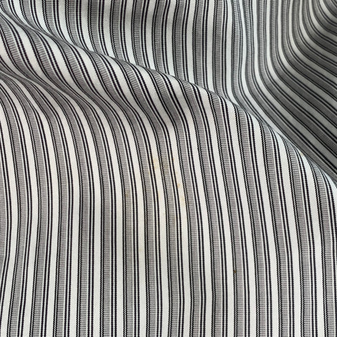 BURBERRY PRORSUM Size S White Grey Stripe Cotton One Pocket Long Sleeve Shirt