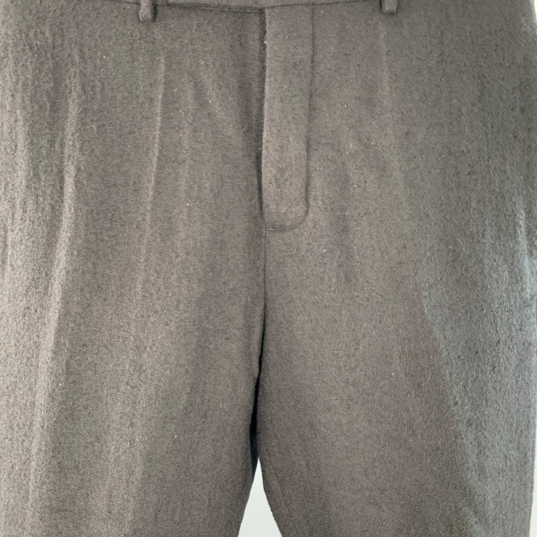 RICK OWENS Size 36 Black Wool Twill Drop Crotch Tapered Casual Pants