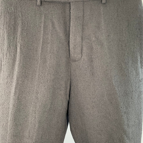 RICK OWENS Size 36 Black Wool Twill Drop Crotch Tapered Casual Pants