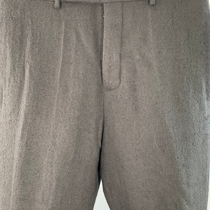 RICK OWENS Size 36 Black Wool Twill Drop Crotch Tapered Casual Pants
