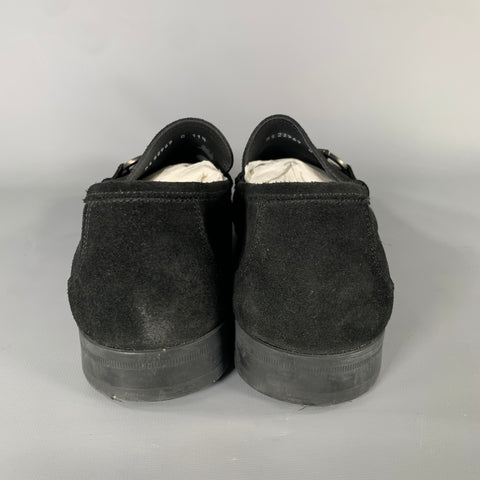 SALVATORE FERRAGAMO Size 11.5 Black Suede Horsebit Loafers