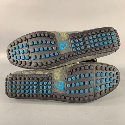 ROTHY'S Size 12 Green Camo Knit Drivers Loafers