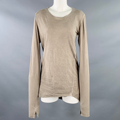 LOST & FOUND Size M Khaki Cotton Scoop Neck Casual Top