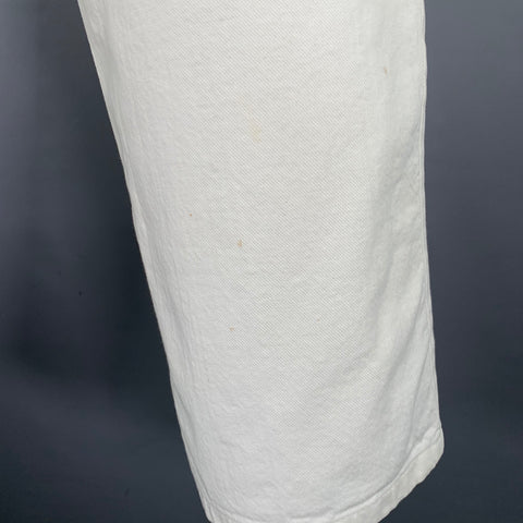D&G by DOLCE & GABBANA Size 30 White Distressed Cotton Blend Wide Leg Jeans