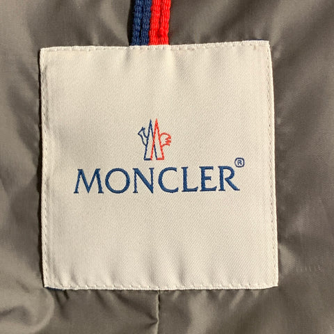 MONCLER Size L Millet Navy Grey Polyamide Layered Notch Lapel Jacket