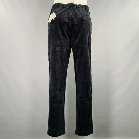45rpm Size L Black Corduroy Cotton Elastic Waistband Casual Pants