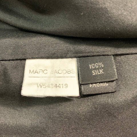 MARC JACOBS Size 8 Navy Silk Cropped Pleated Dress Pants
