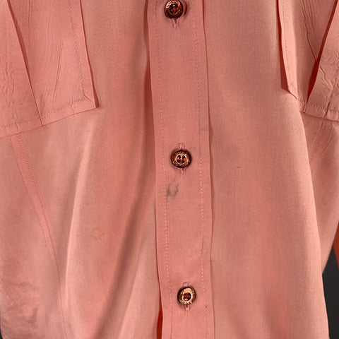 Chemise en Soie Boutonnée à Manches Longues GUCCI Taille M Rose Pêche