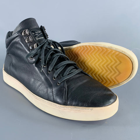 RAG & BONE Size 11 Kent Black Leather High Top Sneakers