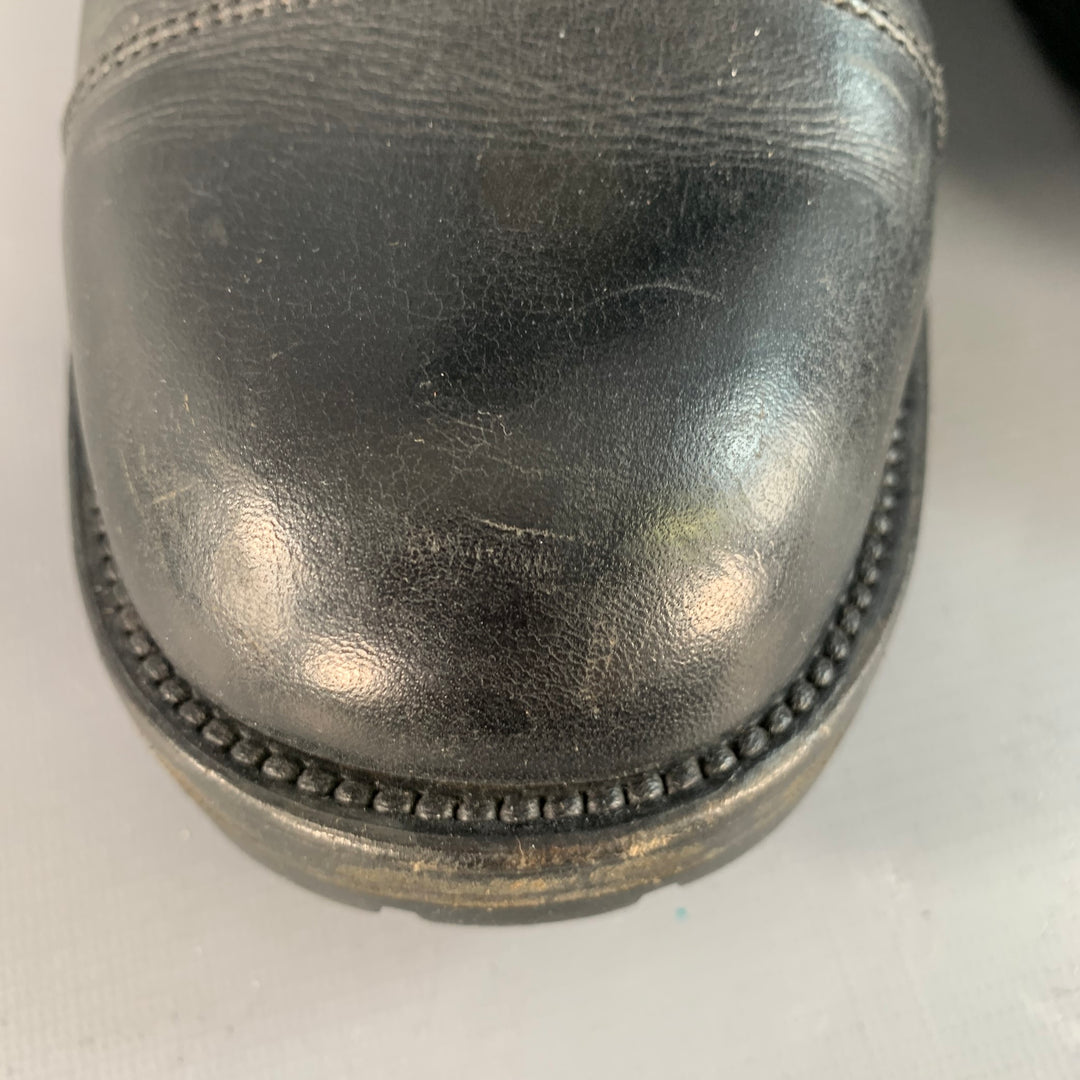 MARC JACOBS Size 10.5 Black Leather Cap Toe Zip Up Boots