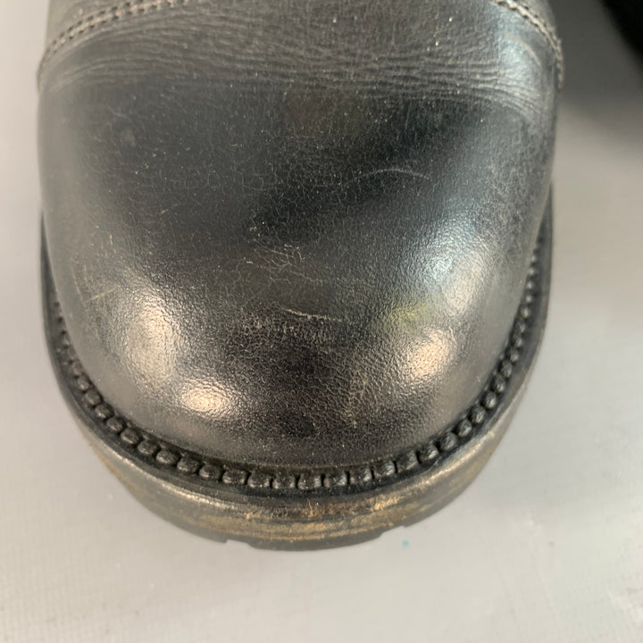 MARC JACOBS Size 10.5 Black Leather Cap Toe Zip Up Boots