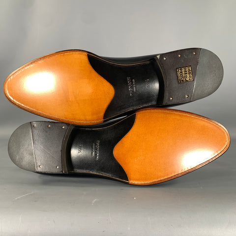 MAGNANNI Size 11.5 Black Solid Leather Lace Up Shoes