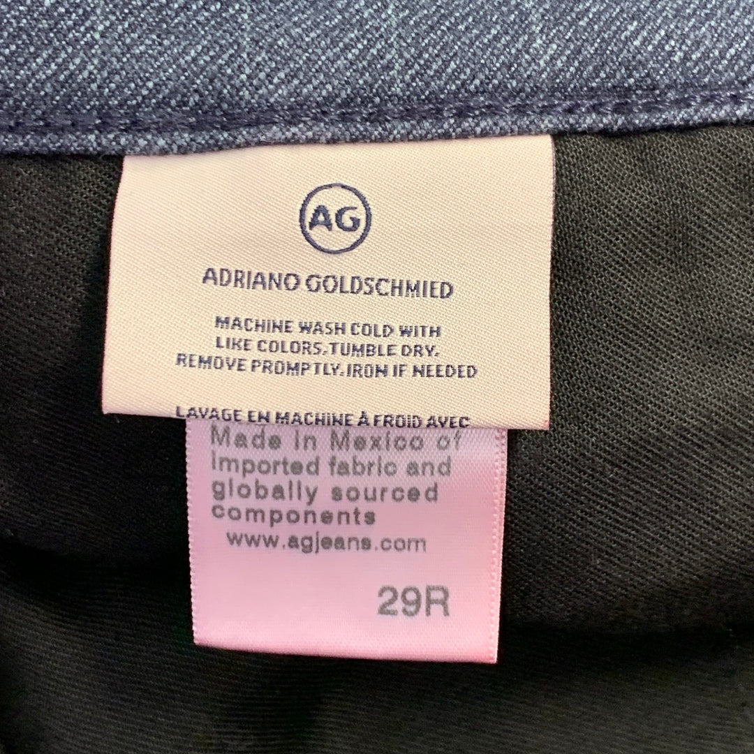 ADRIANO GOLDSCHMIED Size 29 Navy Blue Pinstripe Cotton Blend Casual Pants