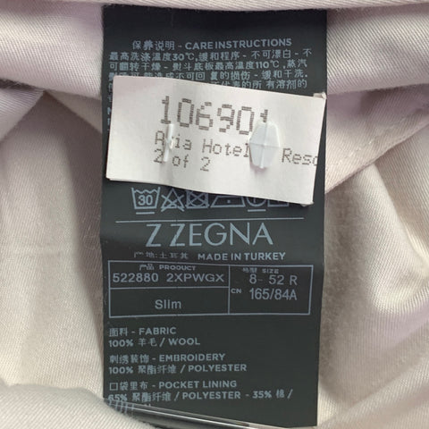 Z ZEGNA Size 42 Regular Navy Wool Notch Lapel Suit