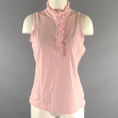 BROOKS BROTHERS Size M Pink Cotton Blend Polo Casual Top