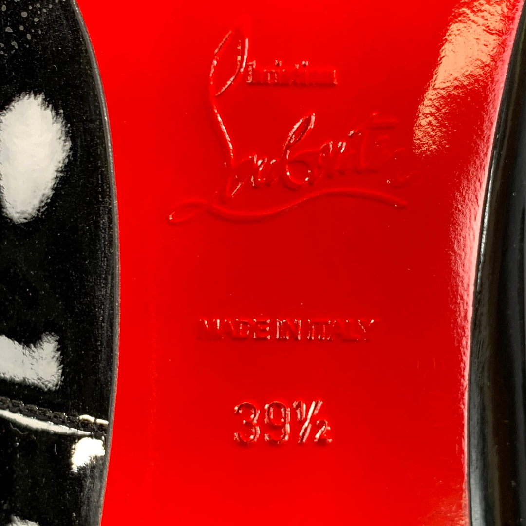 CHRISTIAN LOUBOUTIN Size 9.5 Pigalle Black Red Patent Leather Pointed Toe Pumps