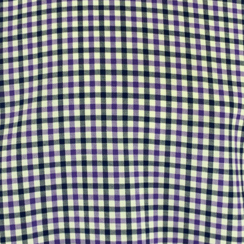 ETON Taille 44 Chemise à manches longues en coton à carreaux violet noir blanc