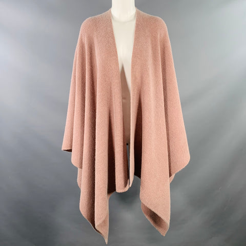 EMPORIO ARMANI Rose Pink Ribbed Wool Angora Blend Knit Scarf Shawl