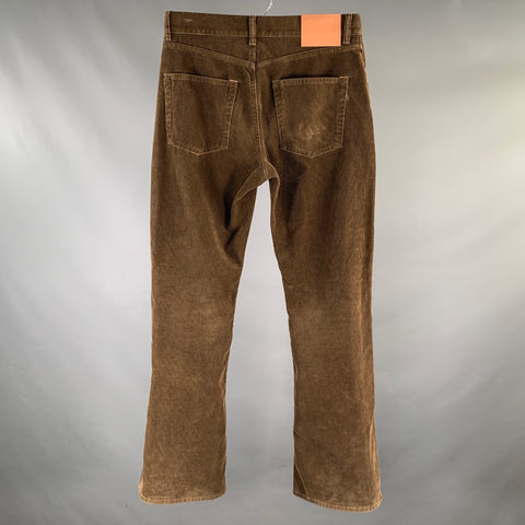 ACNE STUDIOS Taille 31 Pantalon décontracté coupe jean en velours côtelé marron coton/élasthanne
