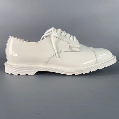 DR. MARTENS Size 9 White Leather Cap Toe Lace Up Shoes