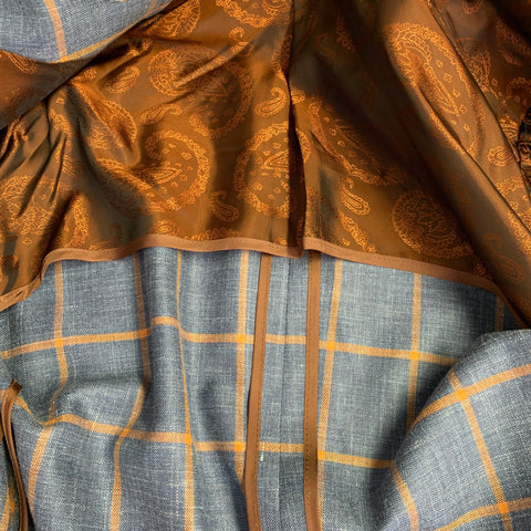 ROBERT TALBOTT Size 42 Blue Orange Window Pane Notch Lapel Sport Coat