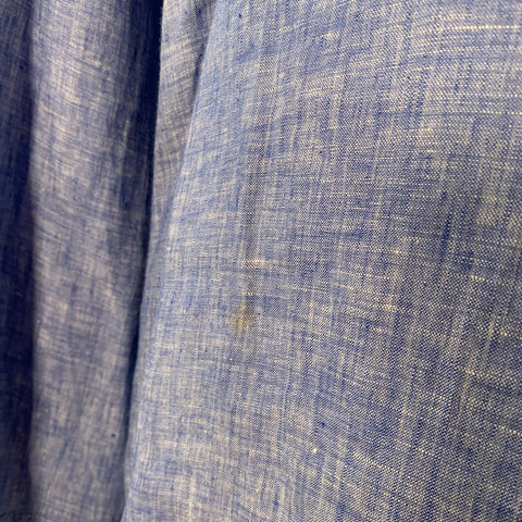POLO by RALPH LAUREN Size XL Blue Heather Linen Curved Cutaway Long Sleeve Shirt