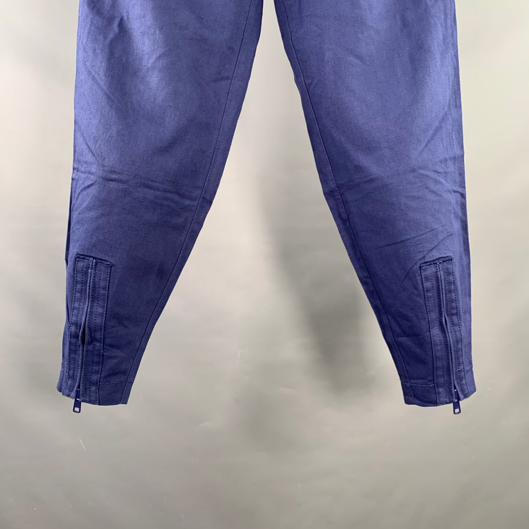 3.1 PHILLIP LIM Size XS Blue Cotton Linen High Waisted Drawstring Casual Pants