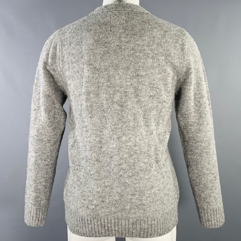 STILL by HAND Size 38 Grey Heather Wool Half Placket Polo