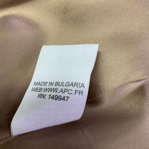 A.P.C. Size XL Tan Brown Plaid Cotton Polyester Coat