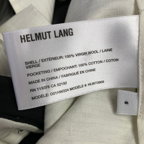 HELMUT LANG Size 6 Seatbelt Black Pink Wool Straight Zip Fly Dress Pants