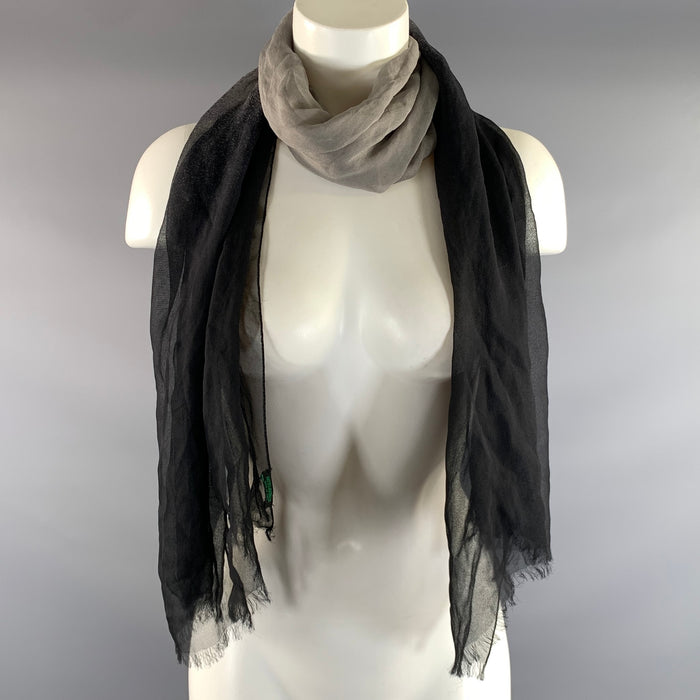 BOTTEGA VENETA Grey Black Ombre Scarf