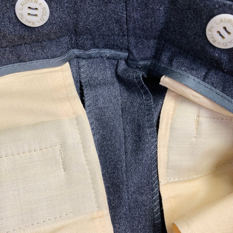 POLO by RALPH LAUREN Size 28 Grey Heather Flannel Pleated Dress Pants
