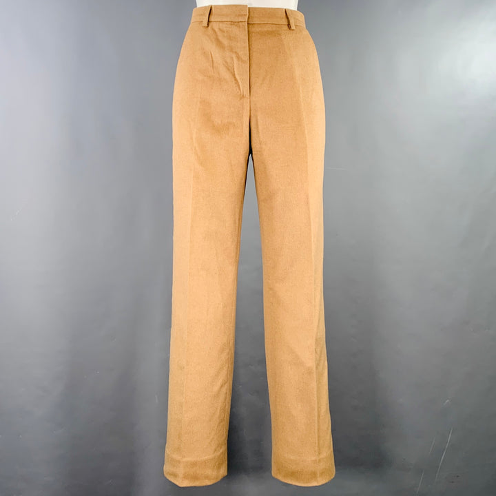 MAX MARA Size S Tan Flat Front Dress Pants